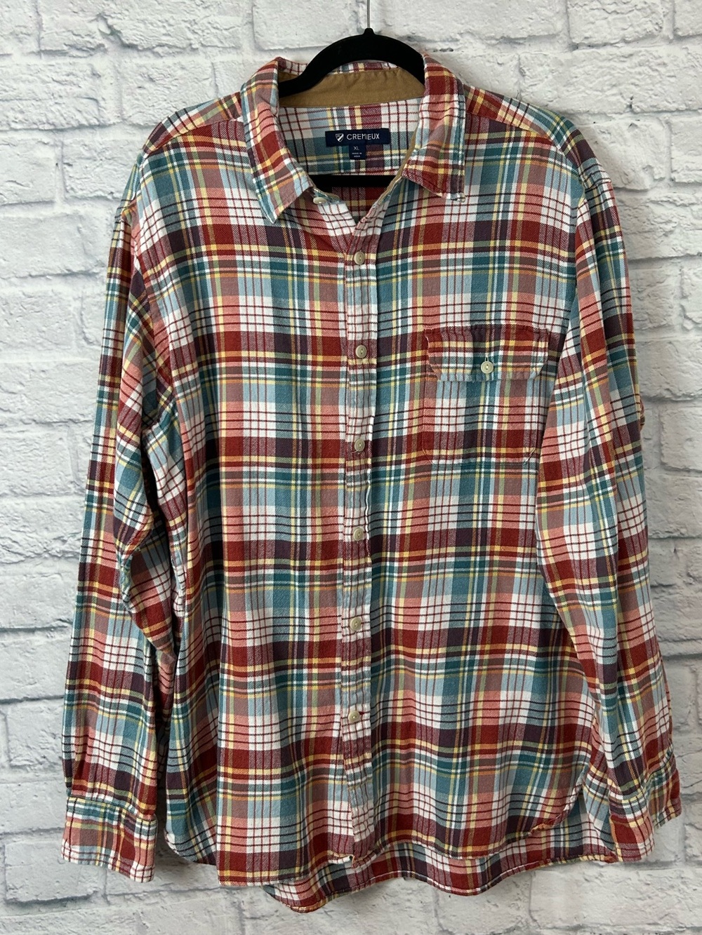 Cremieux Men’s XL Plaid Flannel Shirt 100% Cotton Multicolor Button Front